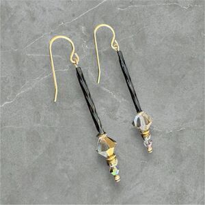 Iridescent Artisan Beaded Dangle Earrings